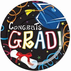 Forum Novelties Congrats Grad Graduation Dessert Plates Party Supplies 8 Count